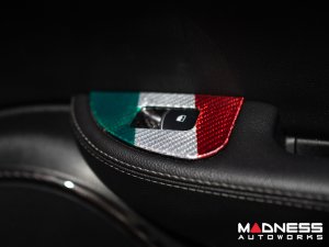 Alfa Romeo Giulia Door Trim - Window Switch Trim Kit - Carbon Fiber - Italian Theme - Feroce Carbon